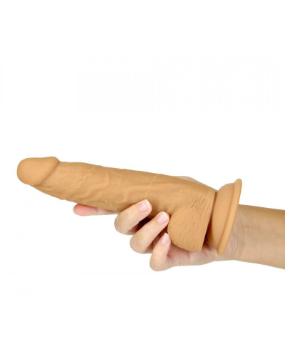 Фалоімітатор Naked Addiction - 8″ Silicone Dual Density Dildo Vanilla, віброкуля в подарунок - Фото №3