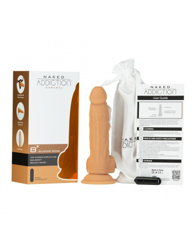 Фалоімітатор Naked Addiction - 8″ Silicone Dual Density Dildo Vanilla, віброкуля в подарунок - Фото №4