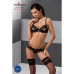 Комплект белья Passion Exclusive NORTH SET XXL/XXXL, black, лиф и трусики с элементами под латекс - Фото №3