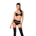 Комплект белья Passion Exclusive TONYA SET XXL/XXXL, black, трусики, лиф, пояс для чулок - Фото №1