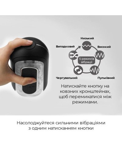 Вібромастурбатор Tenga Flip Zero Electronic Vibration Black, змінна інтенсивність, розкладний - Фото №4