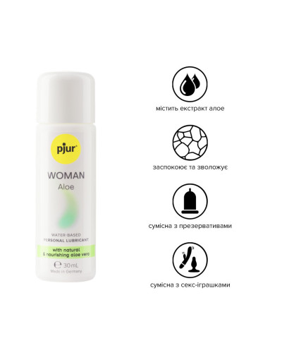Лубрикант на водній основі pjur Woman Aloe 30 мл з екстрактом алое, зволожувальний, без парабенів - Фото №2