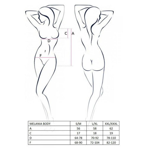 Боді Passion MELANIA BODY XXL/XXXL, black