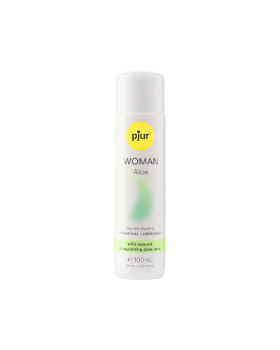 Лубрикант на водной основе pjur Woman Aloe 100 мл с экстрактом алоэ, увлажняющий, без парабенов - Фото №1