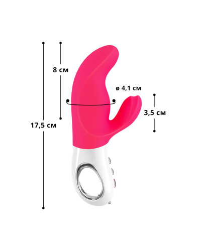 Вібратор-кролик Fun Factory MISS BI pink/white, 2 незалежні мотори, діаметр 4,2 см - Фото №2
