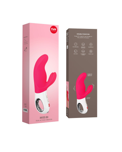 Вібратор-кролик Fun Factory MISS BI pink/white, 2 незалежні мотори, діаметр 4,2 см - Фото №6