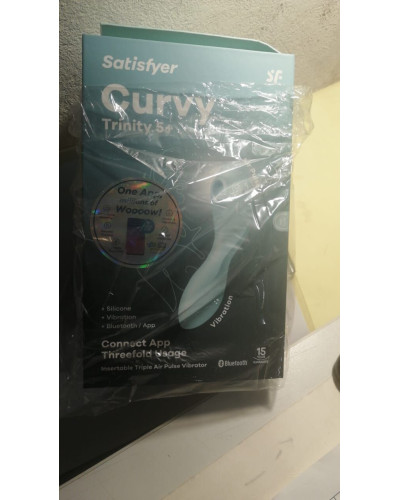 Вакуумний смарт-стимулятор із вібрацією Satisfyer Curvy Trinity 5 (Blue) (м'ята упаковка!!!) - Фото №2