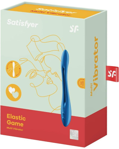 Универсальный гибкий вибратор для пар Satisfyer Elastic Game Dark Blue (мятая упаковка!!!) - Фото №9