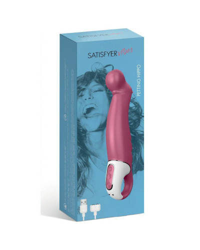 Мощный вибратор Satisfyer Vibes Petting Hippo с гибким стволом, литой силикон, 12 режимов работы - Фото №5