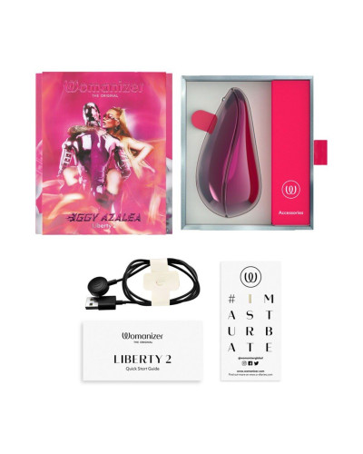 Вакуумный клиторальный стимулятор Womanizer Liberty 2 Iggy, 8 режимов, магнитная крышечка - Фото №8