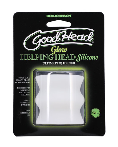 Мастурбатор Doc Johnson GoodHead - Glow Helping Head Silicone - Фото №4