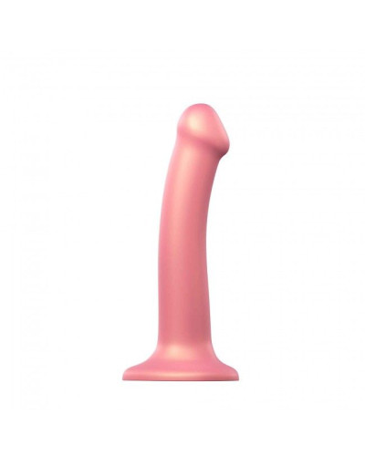 Насадка для страпона Strap-On-Me Mono Density Dildo Rose M, диам. 3,3см, однослойный силикон, гибкий - Фото №1