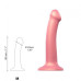 Насадка для страпона Strap-On-Me Mono Density Dildo Rose M, диам. 3,3см, однослойный силикон, гибкий - Фото №3