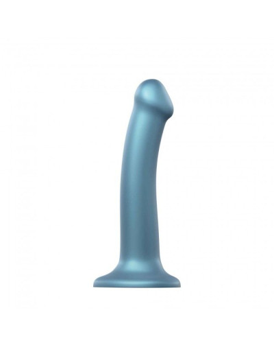 Насадка для страпону Strap-On-Me Mono Density Dildo M Blue, діам. 3,3 см, одношаровий силікон, гнучк - Фото №1