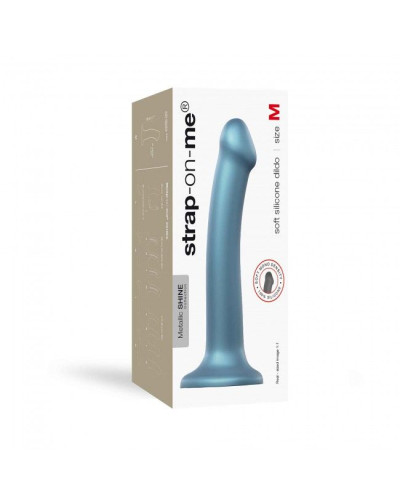 Насадка для страпону Strap-On-Me Mono Density Dildo M Blue, діам. 3,3 см, одношаровий силікон, гнучк - Фото №3
