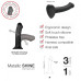 Насадка для страпону Strap-On-Me Mono Density Dildo M Blue, діам. 3,3 см, одношаровий силікон, гнучк - Фото №5