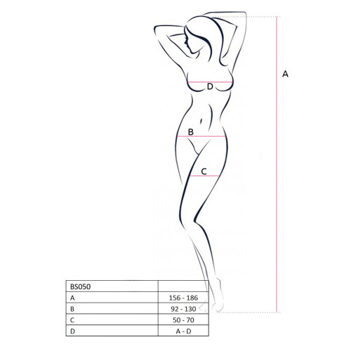 Бодістокінг Passion BS050 white, комбінезон, імітація панчіх і пояса