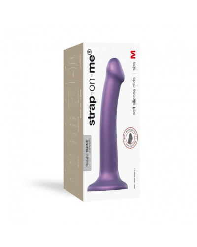 Насадка для страпона Strap-On-Me Mono Density Dildo Violet M, диам. 3,3см, однослойный силикон, гибк - Фото №4