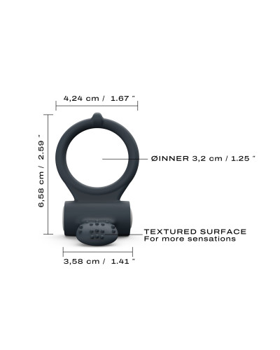 Эрекционное кольцо Dorcel Power Clit Black V2 с вибрацией, с язычком со щеточкой - Фото №3