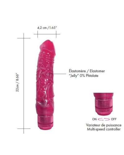 Фалоімітатор вібратор Dorcel Jelly Boy, діаметр 4,2см ТПЕ, плавне регулювання потужності вібрації - Фото №2