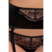 Комплект білизни Passion Exclusive BRIDA SET OpenBra S/M, black, трусики-танга, пояс, відкритий ліф - Фото №3