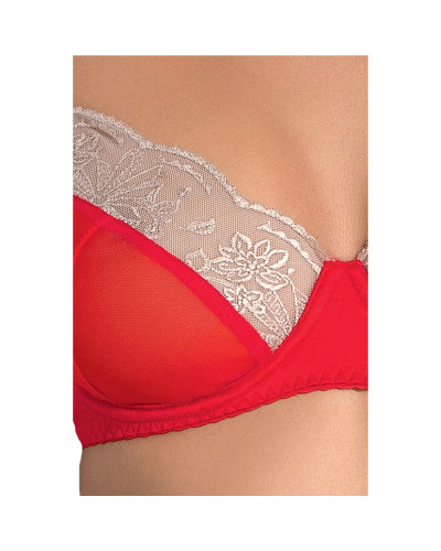 Распродажа!!! Комплект белья LORAINE SET red L/XL - Passion Exclusive: лиф, стринги, пояс для чулок - Фото №3