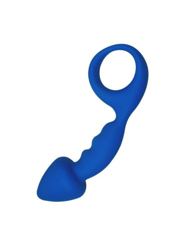 Анальная пробка Adrien Lastic Budy Blue со стимулирующей ножкой, макс. диаметр 2,5см - Фото №1
