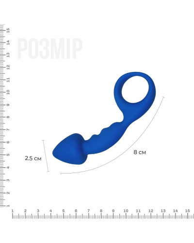Анальная пробка Adrien Lastic Budy Blue со стимулирующей ножкой, макс. диаметр 2,5см - Фото №2