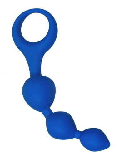 Анальные шарики Alive Triball Blue, силикон, макс. диаметр 2см - Фото №1