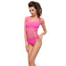 Бодистокинг Passion BS035 pink, боди, имитация топа и трусиков - Фото №1