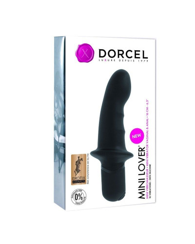 Вибратор Dorcel Mini Lover Black с ограничителем, для точки G и массажа простаты - Фото №2