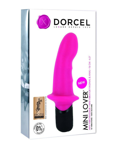 Вібратор Dorcel Mini Lover Magenta з обмежувачем, для точки G і масажу простати - Фото №2