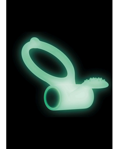 Ерекційне кільце Dorcel Power Clit White PHOSPHO з вібрацією, біле, світиться в темряві - Фото №1