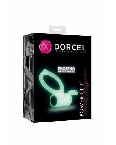 Ерекційне кільце Dorcel Power Clit White PHOSPHO з вібрацією, біле, світиться в темряві - Фото №2