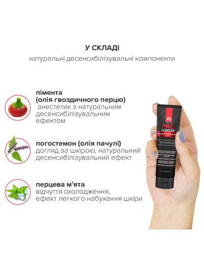 Пролонгер гель JO Prolonger Gel (60 мл) з олією перцевої м’яти, гвоздикового перцю та пачулів - Фото №5