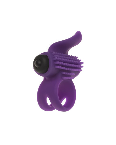 Ерекційне віброкільце Adrien Lastic Bullet Lastic Ring з язичком і щіточкою для стимуляції клітора - Фото №1