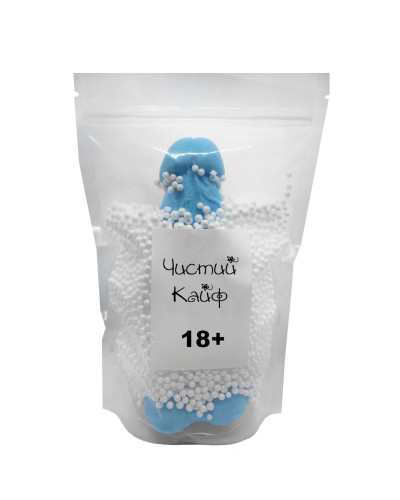 Крафтове мило-член із присоскою Чистый Кайф Blue size XL, натуральне - Фото №4
