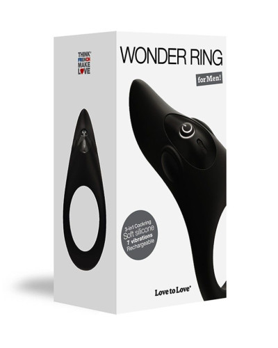 Ерекційне віброкільце Love To Love WONDER RING з мегастімулятором клітора, перезаряджаємий - Фото №3