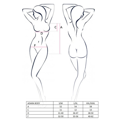 Боді-монокіні Passion ADARA BODY L/XL, black