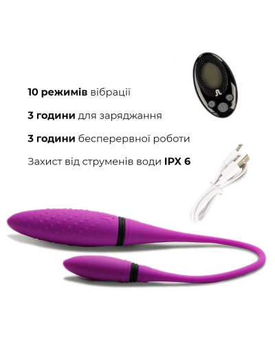 Вибратор двусторонний Adrien Lastic AD-2 с пультом LRS - Фото №3
