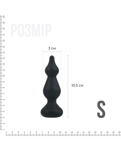 Анальна пробка Adrien Lastic Amuse Mini Black (S) з двома переходами, макс. діаметр 3 см - Фото №2