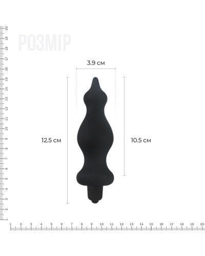 Анальна пробка з вібрацією Adrien Lastic Bullet Amuse Black, макс. діаметр 3,9 см - Фото №2