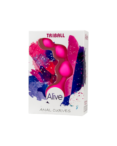 Анальні кульки Alive Triball Pink, силікон макс. діаметр 2 см - Фото №2
