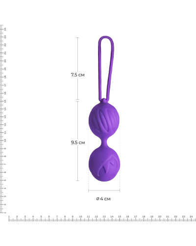 Вагінальні кульки Adrien Lastic Geisha Lastic Balls BIG Violet (L), діаметр 4 см, вага 90 гр - Фото №2