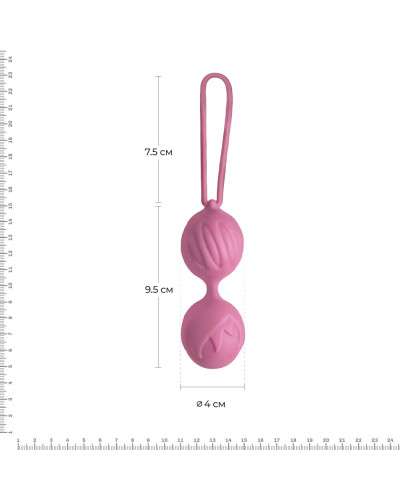 Вагінальні кульки Adrien Lastic Geisha Lastic Balls BIG Pink (L), діаметр 4 см, вага 90 гр - Фото №2