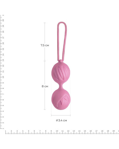 Вагинальные шарики Adrien Lastic Geisha Lastic Balls Mini Pink (S), диаметр 3,4 см, масса 85 г - Фото №2