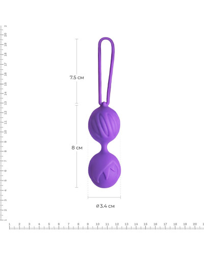 Вагинальные шарики Adrien Lastic Geisha Lastic Balls Mini Violet (S), диаметр 3,4см, масса 85г - Фото №2