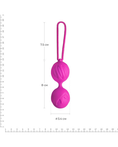 Вагінальні кульки Adrien Lastic Geisha Lastic Balls Mini Magenta (S), діаметр 3,4 см, вага 85 г - Фото №2