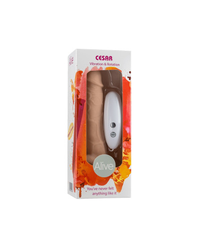 Фаллоимитатор с вибрацией и ротацией Alive Cesar Vibro Plus FutureSkyn, диаметр 3,5см, реалистичный - Фото №3