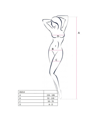 Бодістокінг Passion BS014 red, комбінезон, велика сітка - Фото №4